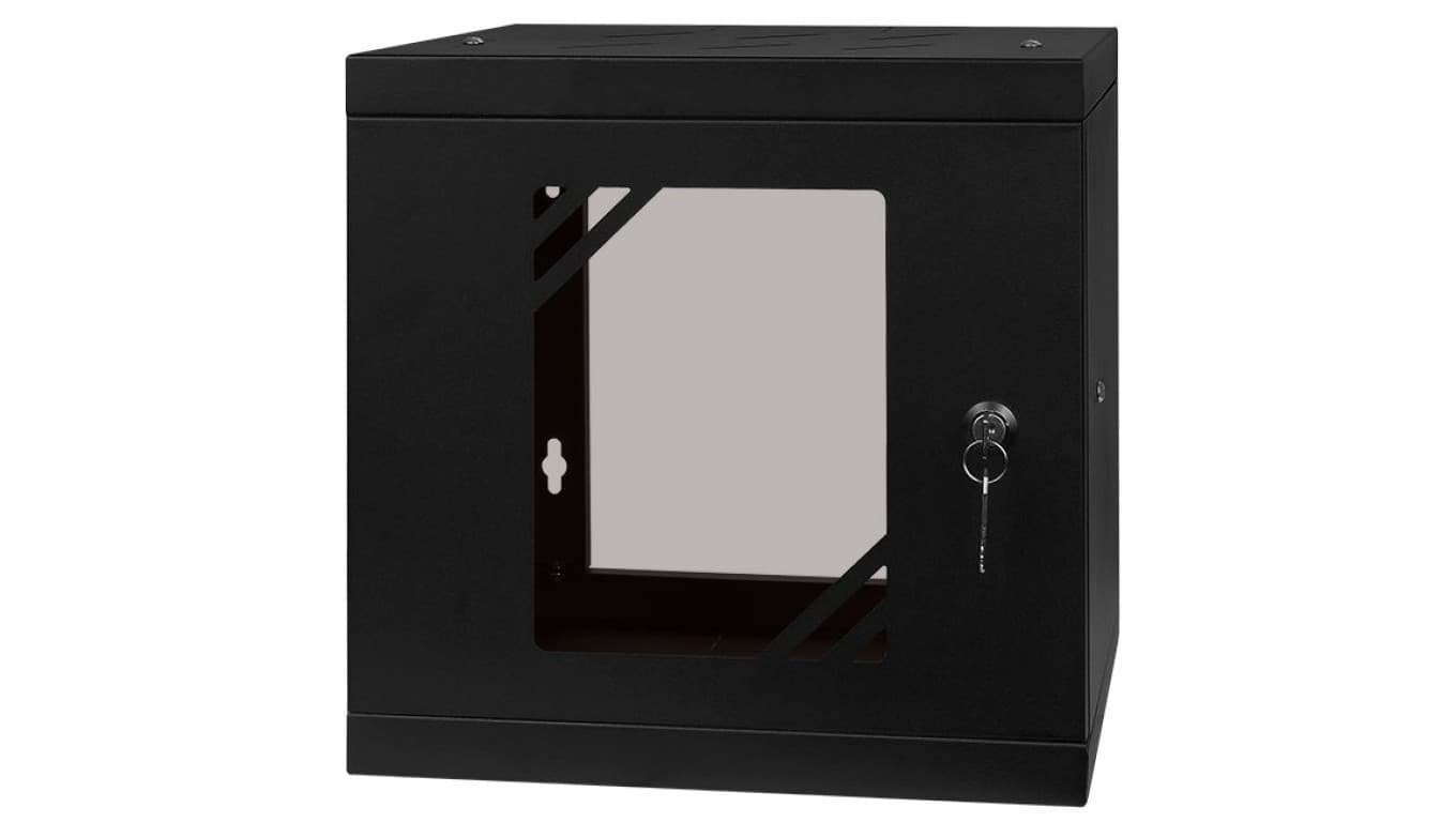 Szafa wisząca RACK 10 6U 300mm drzwi szklane czarna