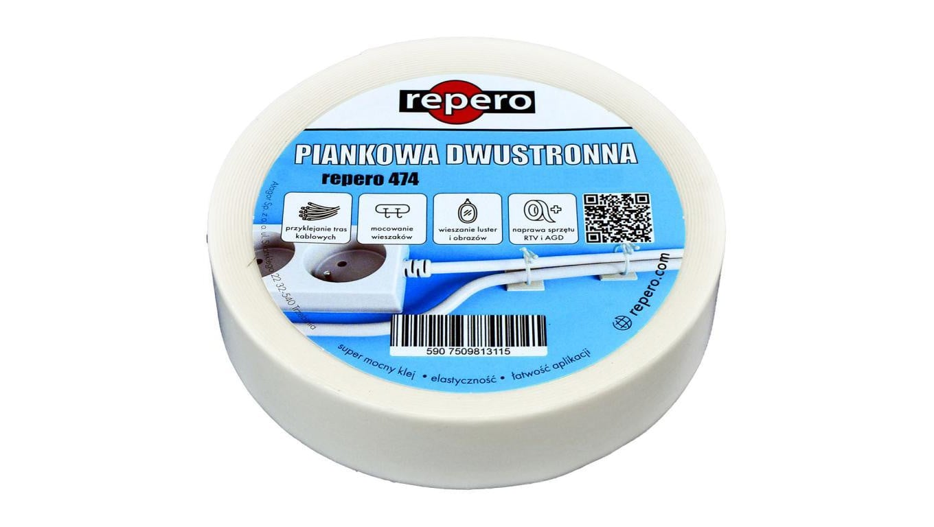 Taśma piankowa dwustronna REPERO 474 Double Sided 18mm/5m