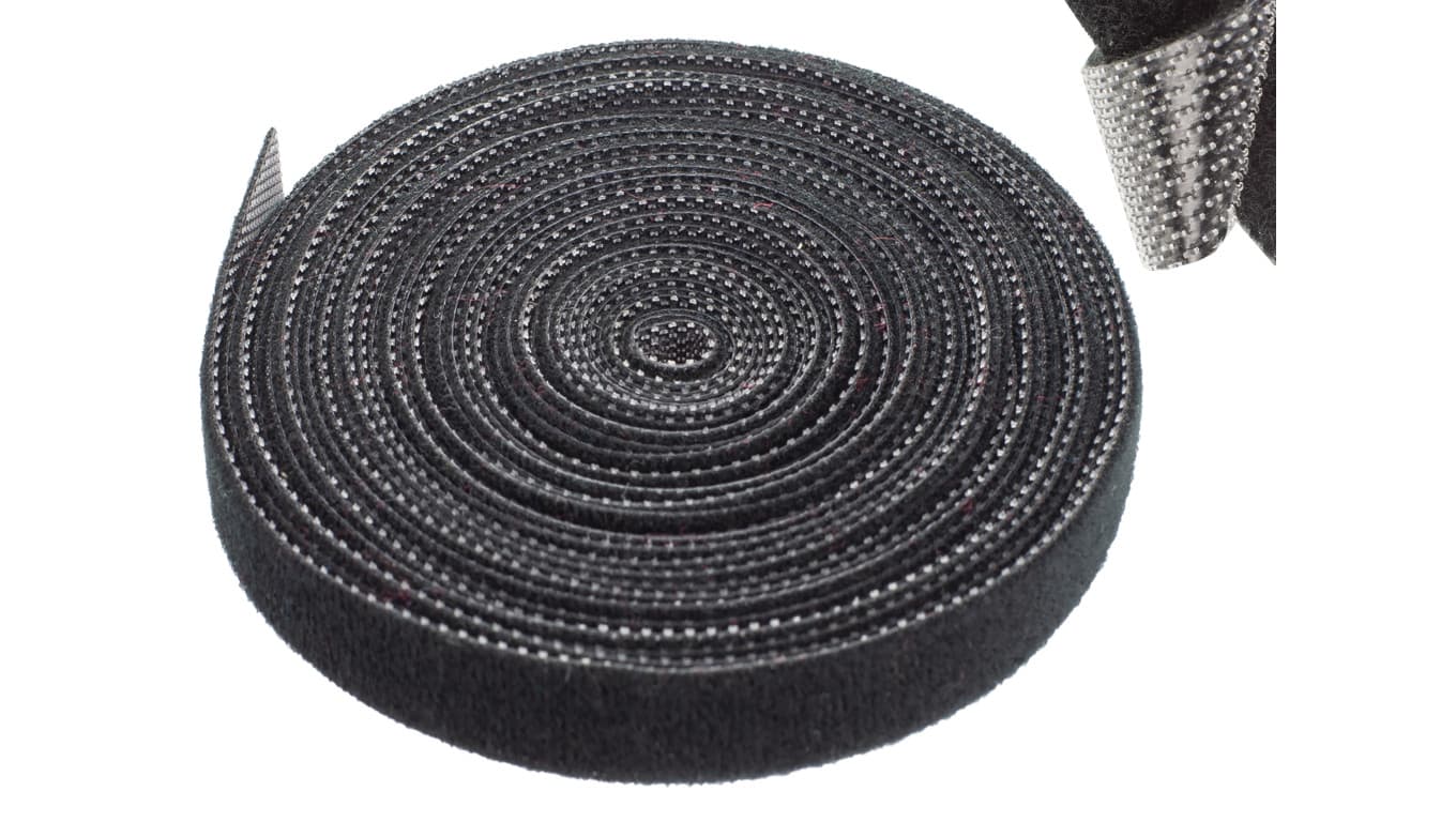 Taśma rzepowa 10mm 5m czarna Back to Back NEKU