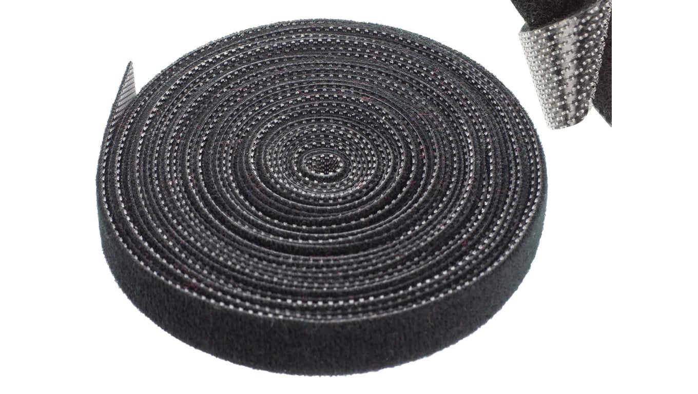Taśma rzepowa 10mm 5m czarna Back to Back NEKU