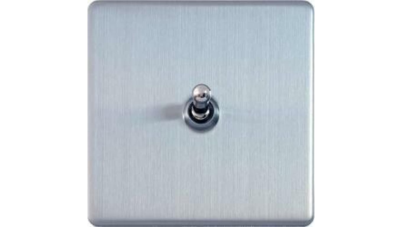 Varilight Włącznik uchylny pojedynczy Metal stal szlifowana dźwigniowy 10A 230V uchylny