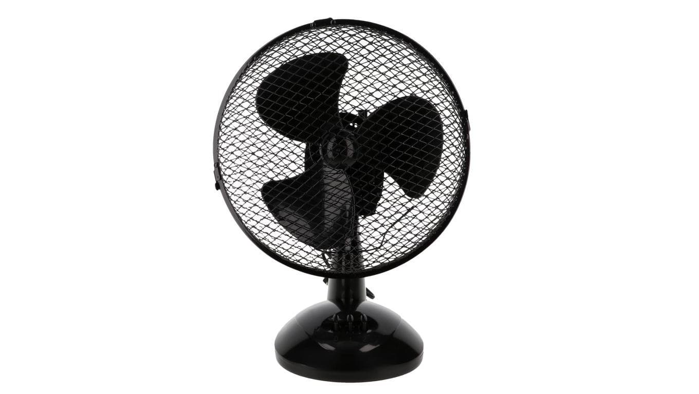Wentylator biurkowy średnica 23 cm czarny 21W 2 prędkości przewód 1,5 m VO0021