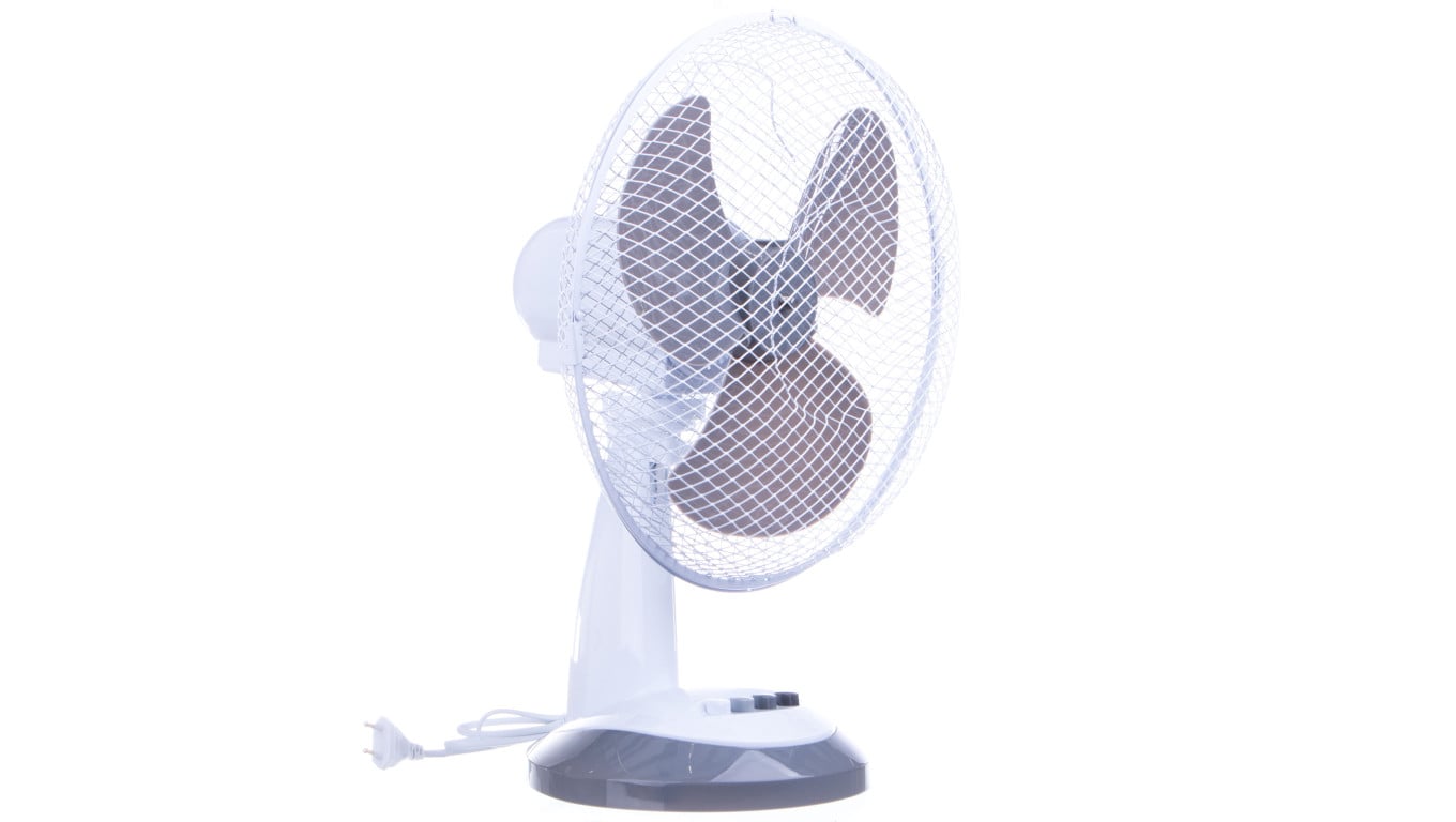 Wentylator biurkowy średnica 30 cm biały 30W 3 prędkości przewód 1,5m VO0024