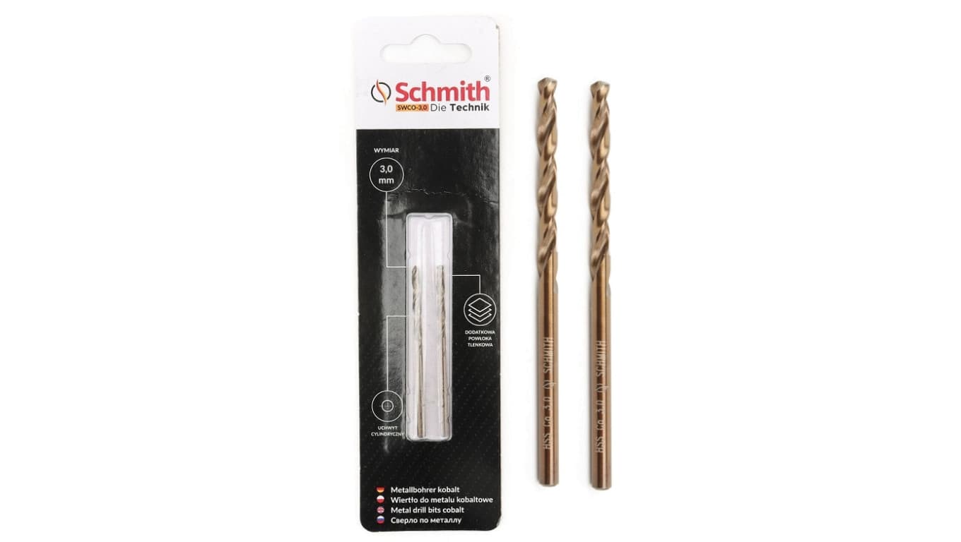 Wiertło do metalu kobaltowe 3mm wiertła 2szt HSS-Co Schmith