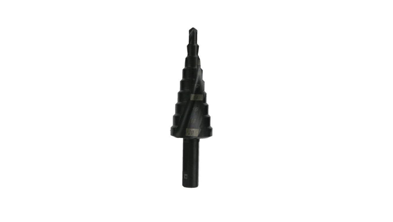 Wiertło wielostopniowe spiralne HSS M2 HEX 1/4 4-20mm (N-WWS0420)