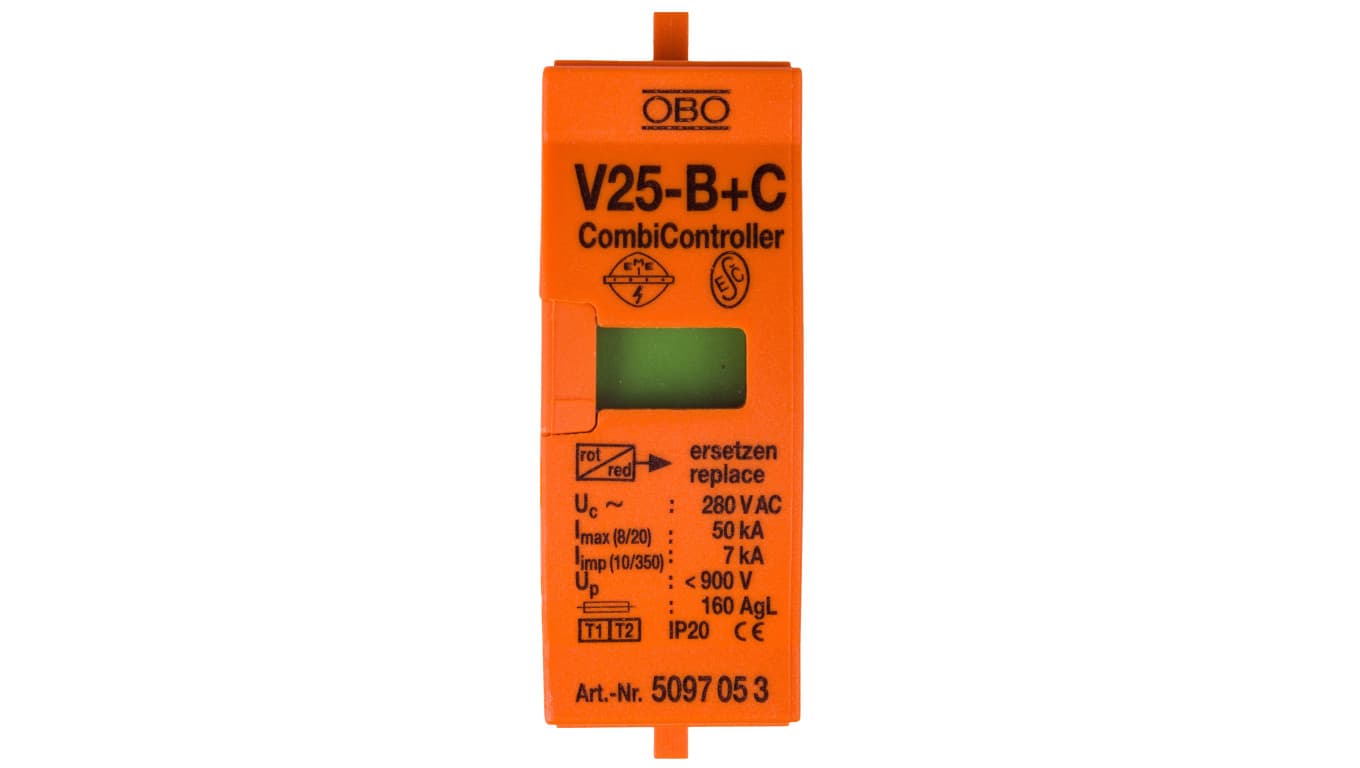 Wkładka ogranicznika przepięć Typ T1+T2 7kA V25-B+C Typ 1+2/0-280 5097053