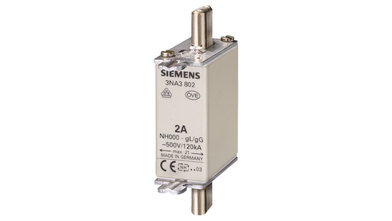 Wkładka topikowa NH000 10A gG 500V wersja standard zaczepy nieizolowane 3NA3803