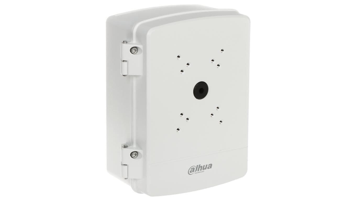 Wodoodporna puszka montażowa, wykonana z aluminium w kolorze białym, IP66