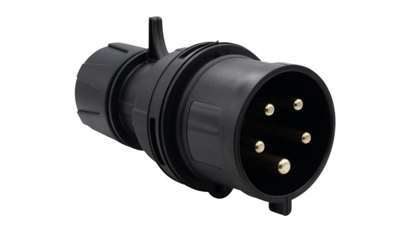 Wtyczka siłowa czarna 32A 5p - bolców estradowa F7.0160