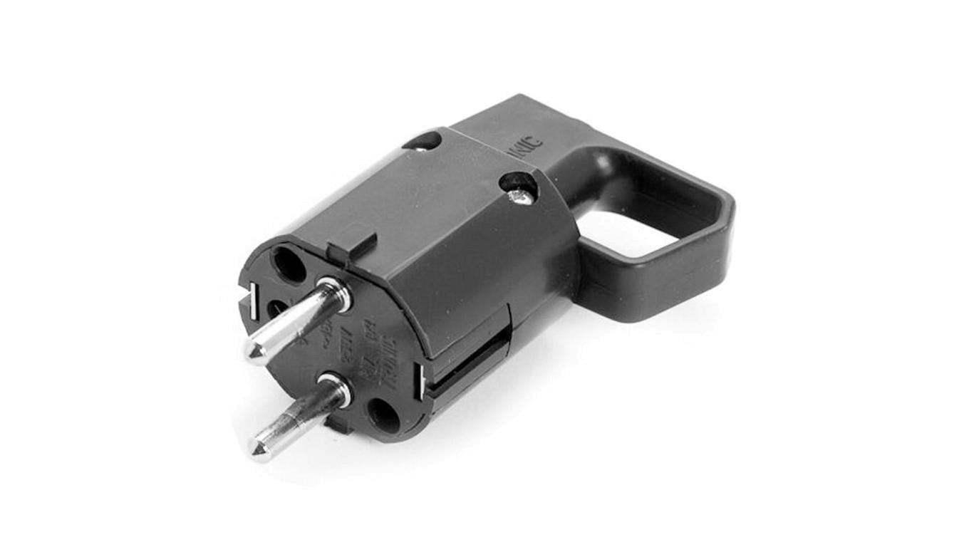 Wtyczka z uchwytem i uziemieniem 16A 250V czarna 325-05