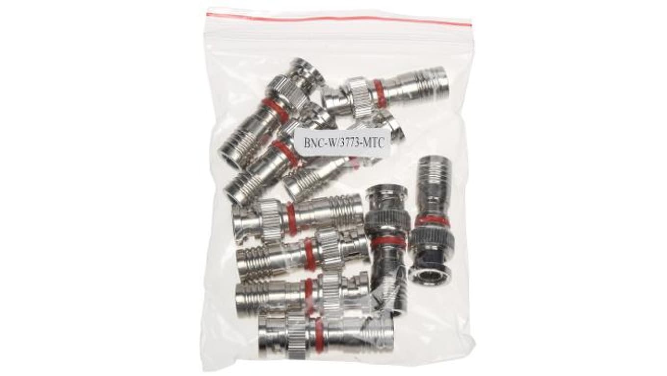 Wtyk BNC kompresyjny złącze 59G RedSteel na kabel CCTV RG59 YAP YAR K60 YWDX /opakowanie 10szt/