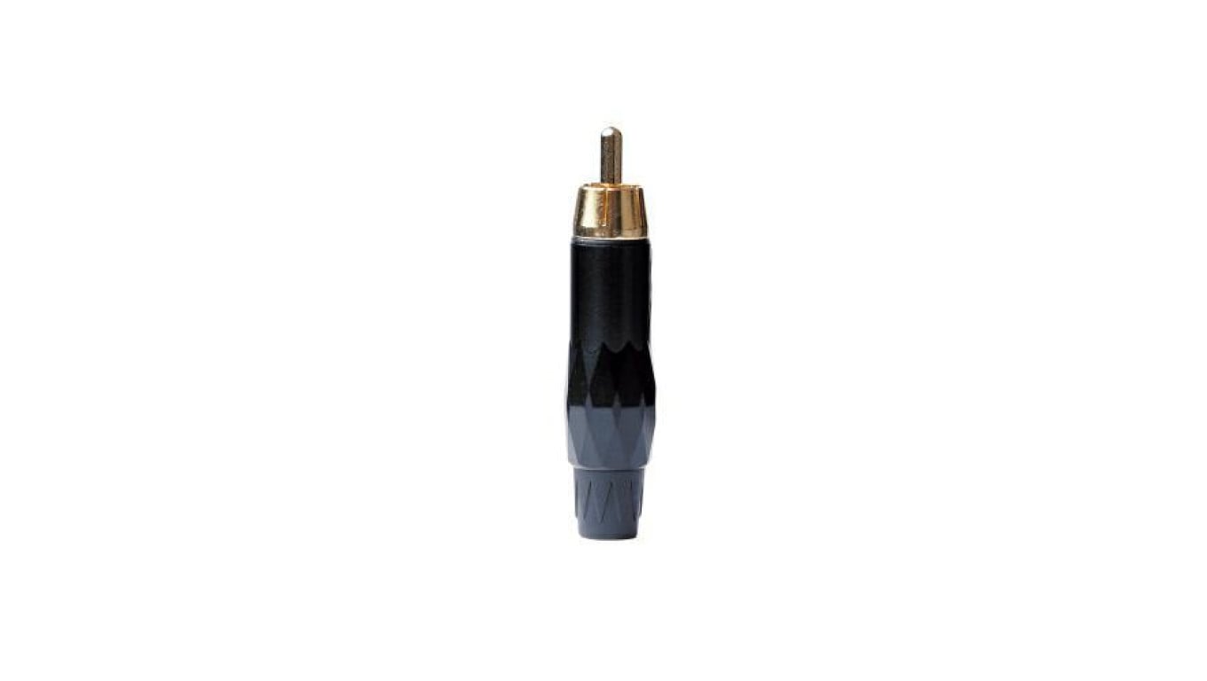 Wtyk RCA metalowy RCAMB, czarno-niebieski LIN000013 /5szt./