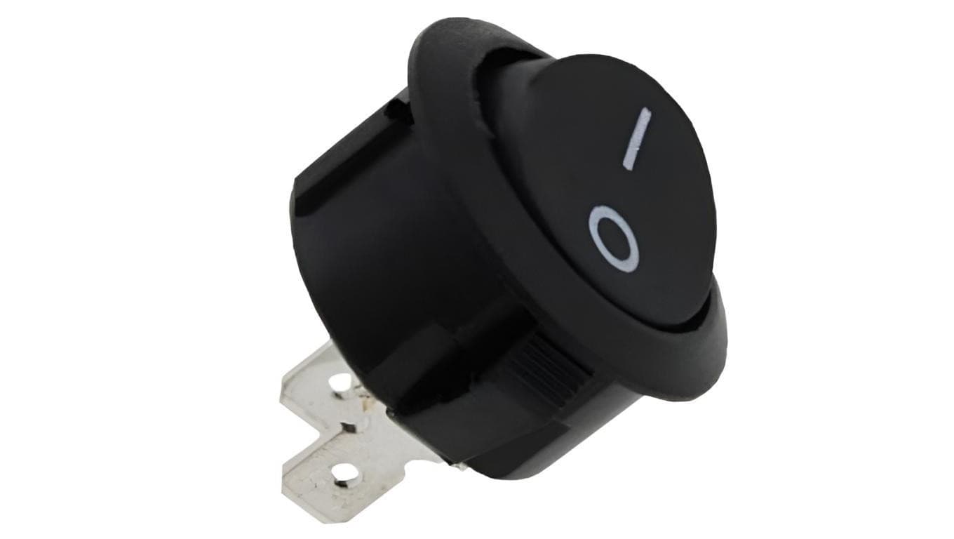 Wyłącznik kołyskowy okrągły 250V 10A 2pin/2poz czarny
