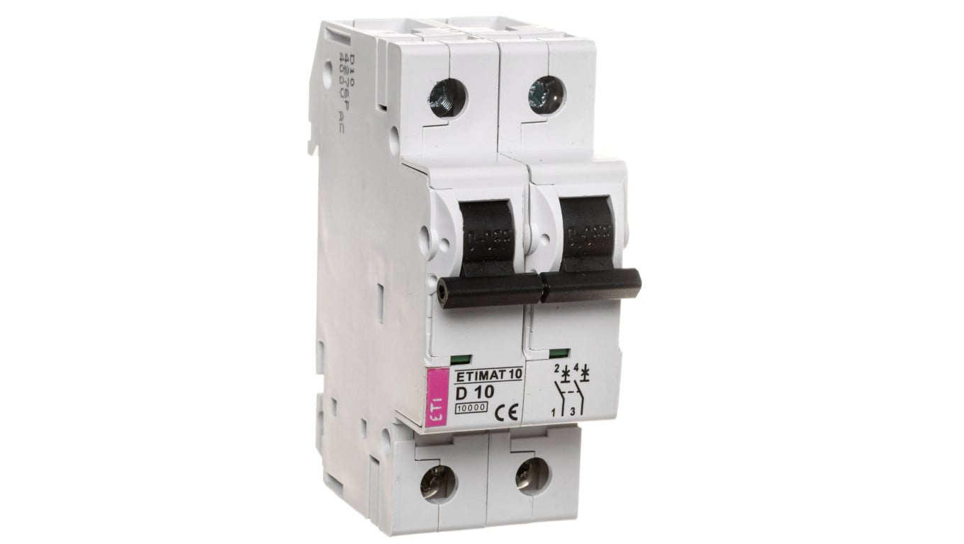 Wyłącznik nadprądowy 2P D 10A 10kA AC ETIMAT10 002153714