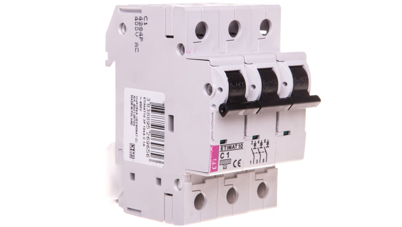 Wyłącznik nadprądowy 3P C 1A 10kA AC ETIMAT10 002135704