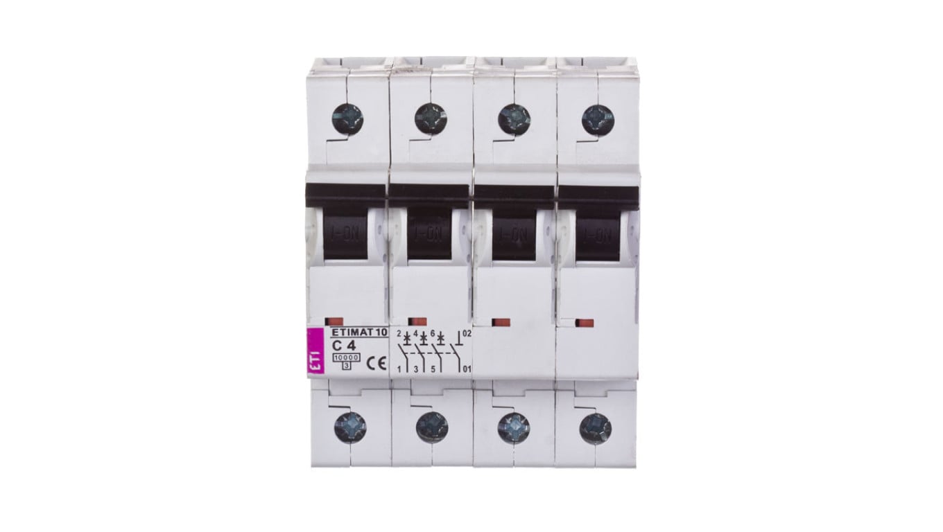 Wyłącznik nadprądowy 3P+N C 4A 10kA AC ETIMAT10 002136710