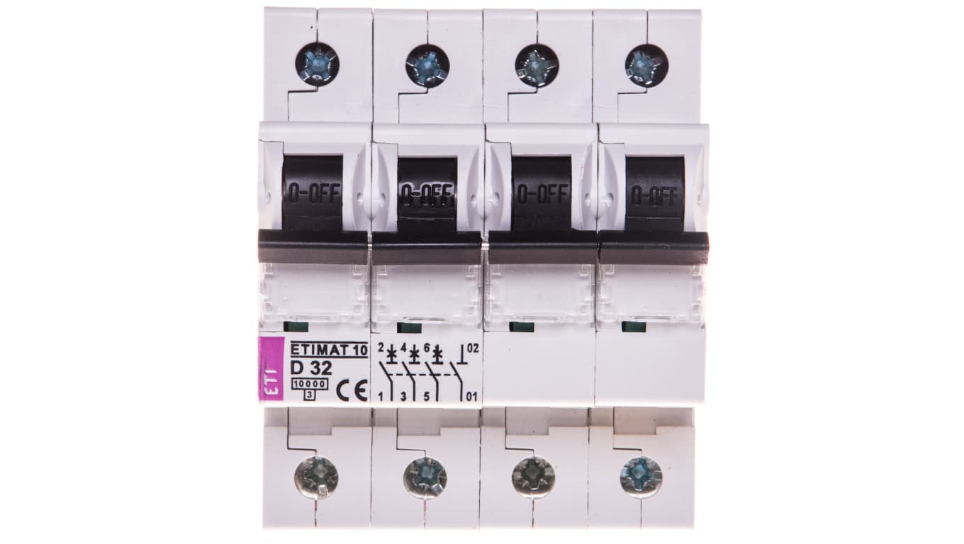 Wyłącznik nadprądowy 3P+N D 32A 10kA AC ETIMAT10 002156719