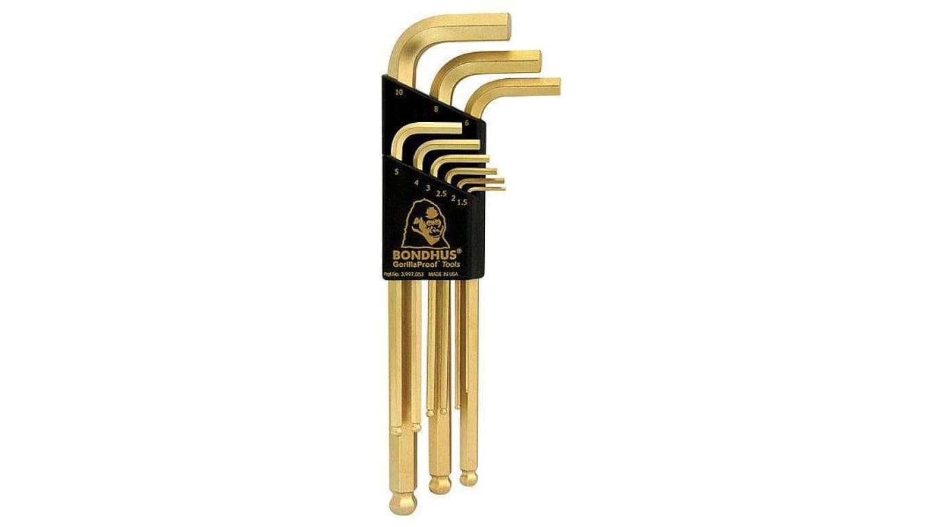 ZESTAW IMBUSÓW DŁUGICH Z KULKĄ 1.5-10MM,POKRYTE ZŁOTEM 9SZT.