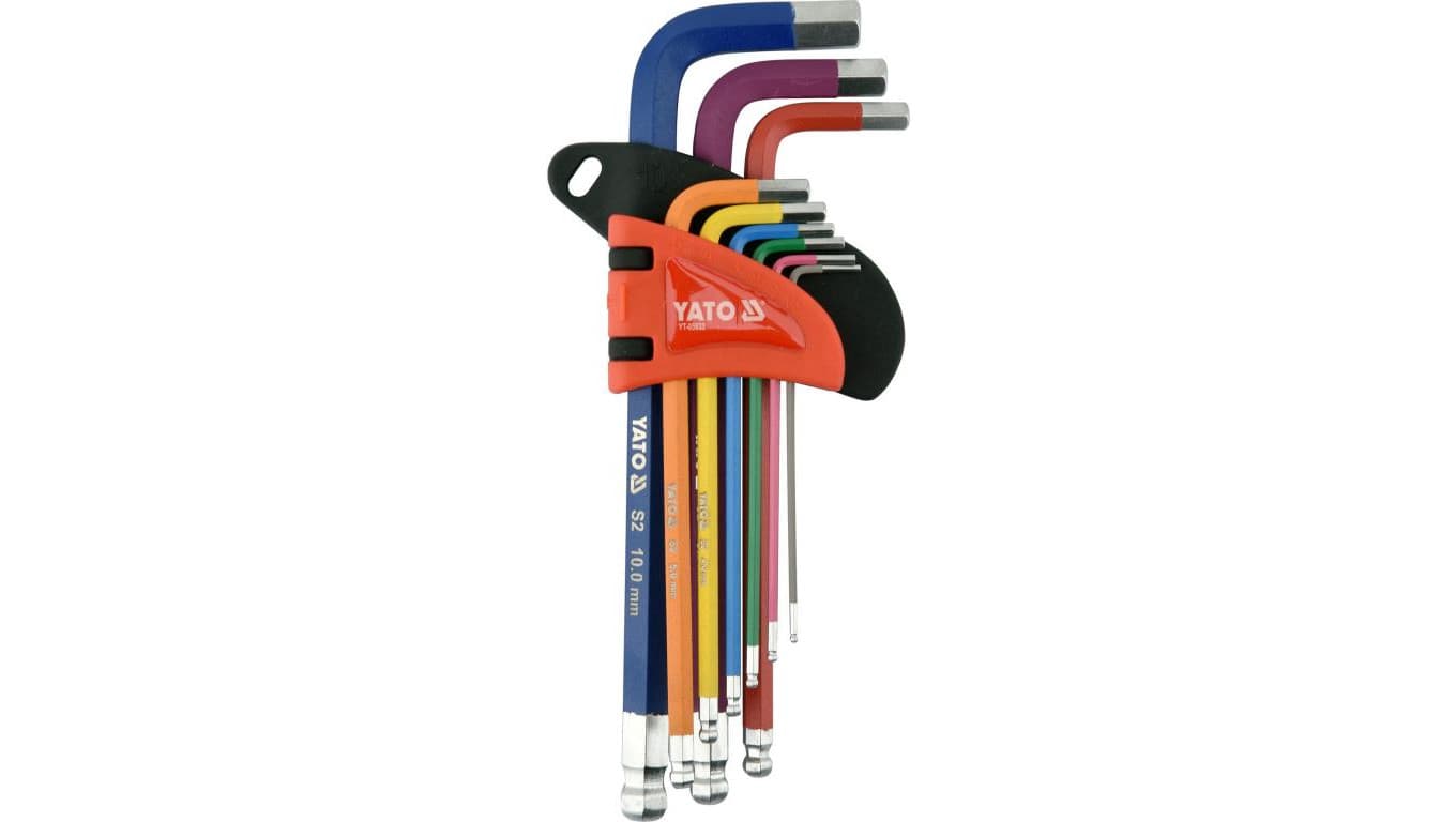 ZESTAW KLUCZY IMBUSOWYCH Z KULKĄ 1,5-10 MM, 9 SZTUK