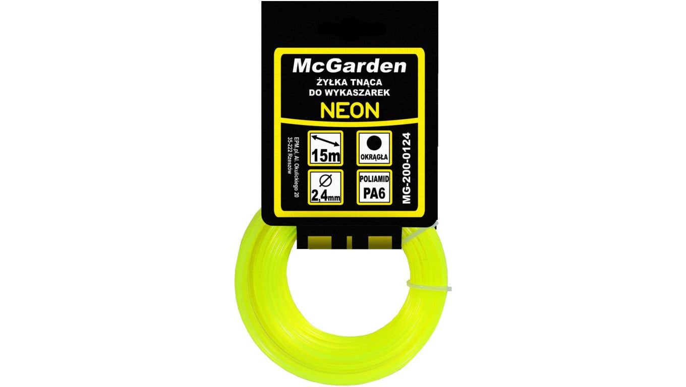 ŻYŁKA DO WYKASZARKI OKRĄGŁA NEON 2,4MM 15M
