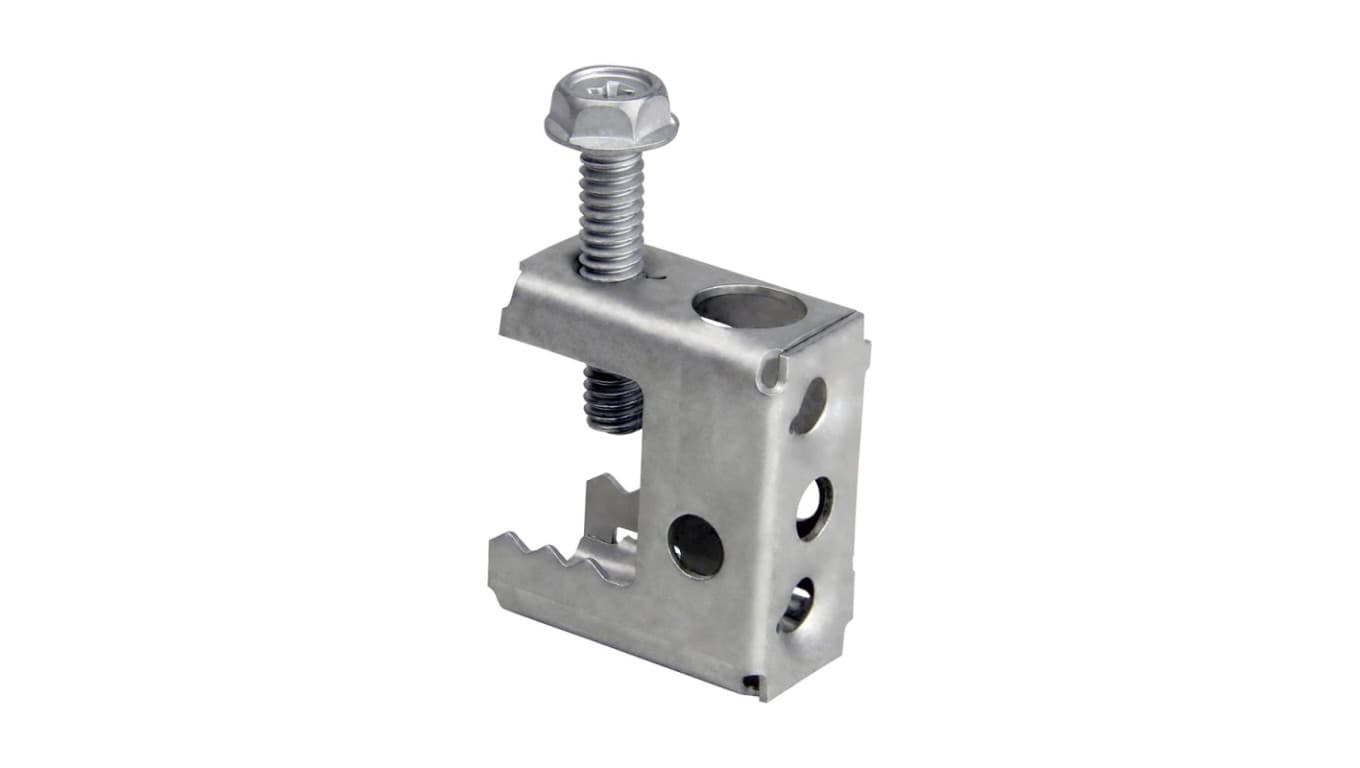 Zacisk metalowy CMV z gwintami M6 i otworami 6,3mm, grubość belki 16mm /opak. = 50 szt./ (96CMV) CELO