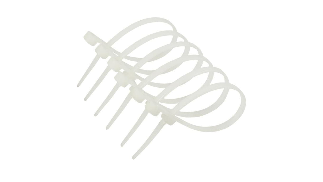 Zacisk plastikowy (opaska) Kabel Polax z pierścieniem montażowym 4,2 x 220 mm, biały 100 szt. (37-117)