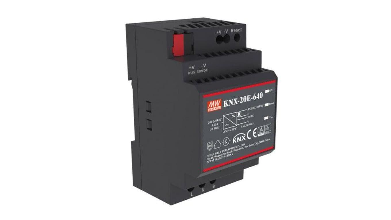 Zasilacz na szynę DIN z obsługą standardu KNX 30V 640mA KNX-20E-640
