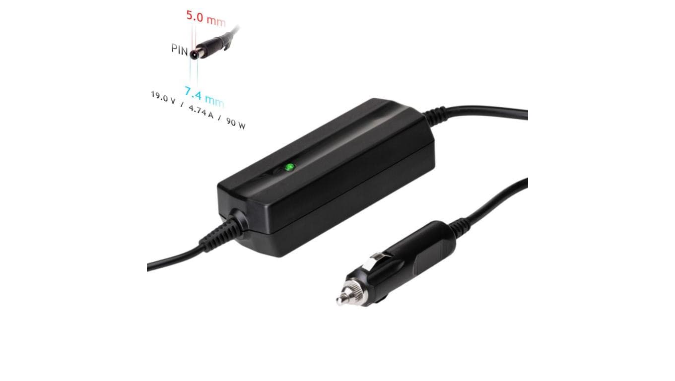 Zasilacz samochodowy do notebooka Akyga AK-ND-32 19V / 4.74A 90W 7.4 x 5.0 mm + pin HP 1.2m