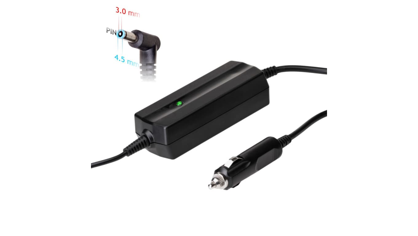 Zasilacz samochodowy do notebooka Akyga AK-ND-40 19.5V / 3.33A 65W 4.5 x 3.0 mm + pin HP 1.2m