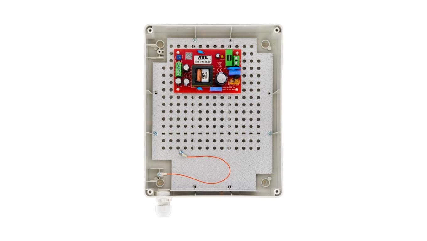 Zasilacz sieciowy SMPS, Vin 230VAC, Vout 24VDC, Iout 3A, Pout 72W, w obudowie zewnętrzne ABOX-L1, typu APS-70-240-L1