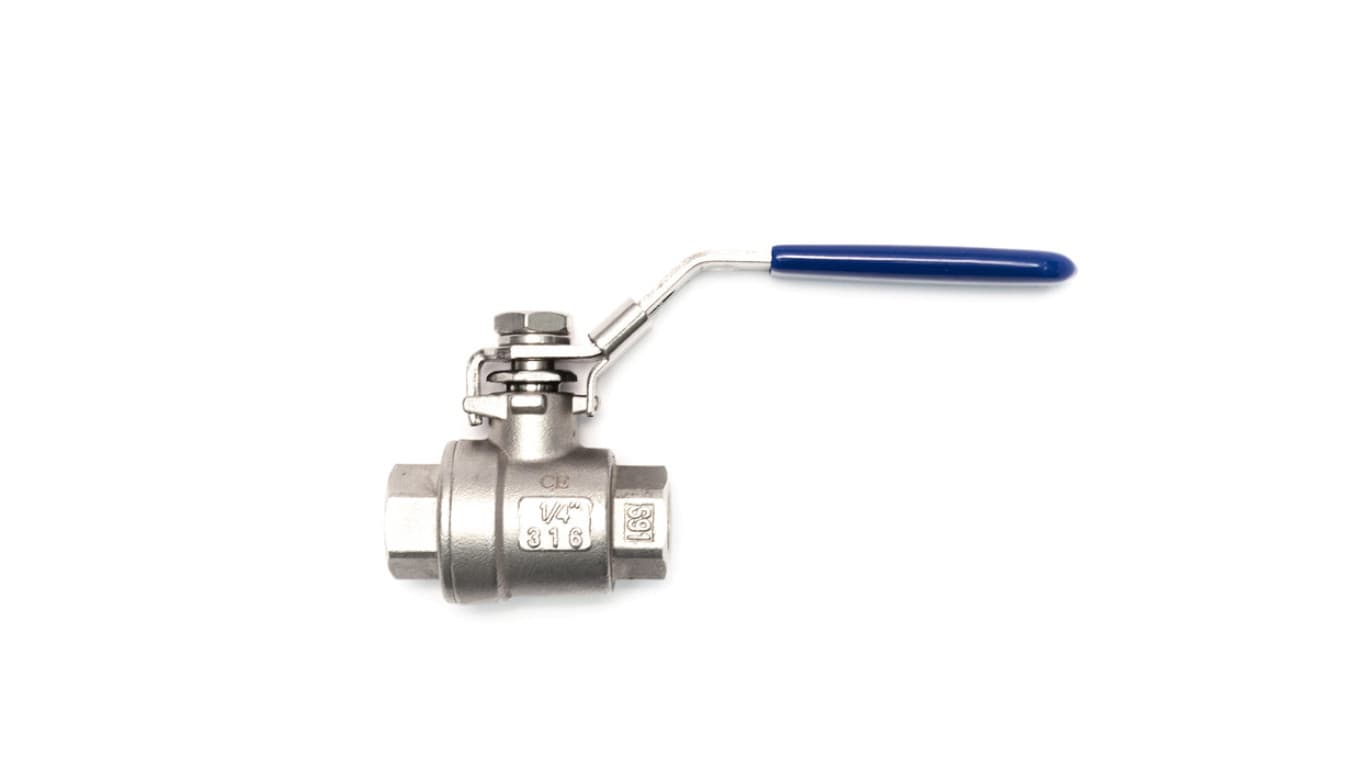 Zawór kulowy gwintowany Flowmatik R 1 1/4 GW PN63, 2-elementowy z blokadą, stal nierdzewna 316, PTFE