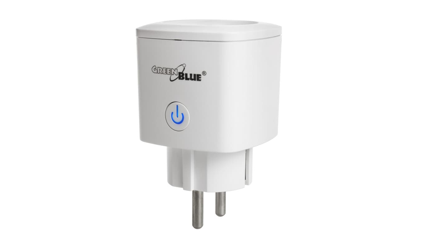 Zdalnie sterowane gniazdko WiFi GreenBlue, Android/iOS/Alexa/Google Home, zuż. energii, timer, max 3680W, typ F, GB720 F
