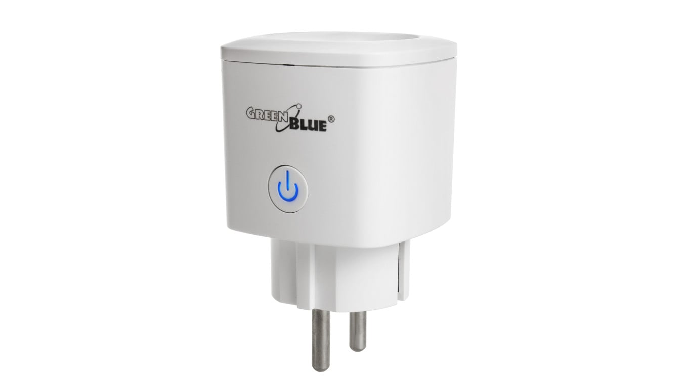 Zdalnie sterowane gniazdko WiFi GreenBlue, Android/iOS/Alexa/Google Home, zuż. energii, timer, max 3680W, typ F, GB720 F