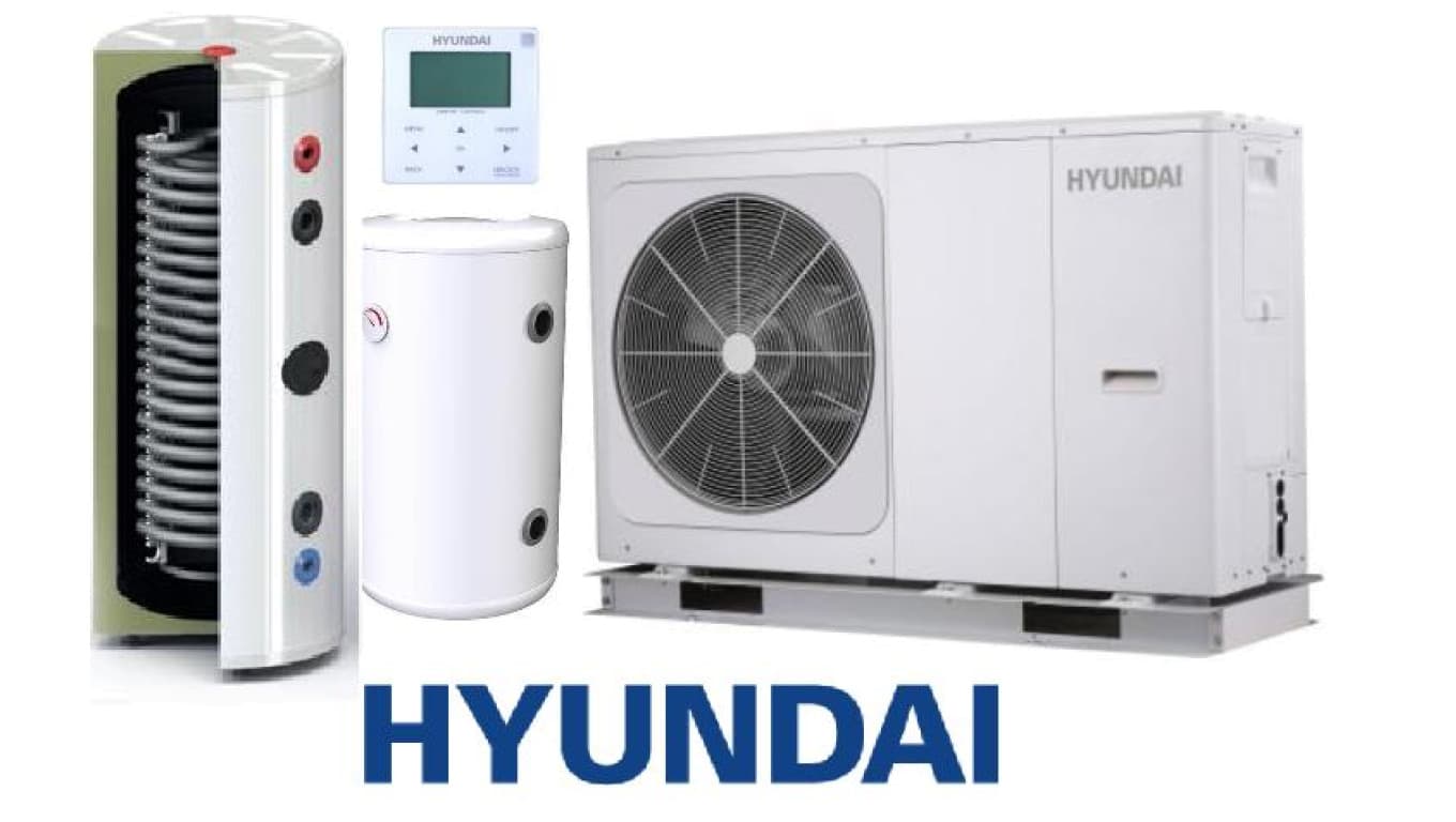 Zestaw Pompa Ciepła HYUNDAI Monoblok 16kW + Zbiornik buforowy SL 245L + SOLITANK Zasobnik stojący CWU 245L z wężownicą 3.83m2
