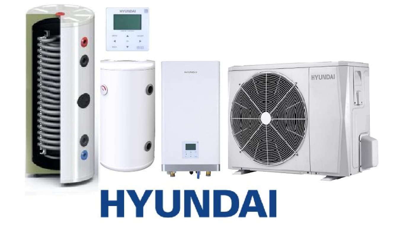 Zestaw Pompa ciepła: HYUNDAI Split 10kW+ zasobnik buforowy SL 130L + zasobnik ciepłej wody SOLITANK 245L z wężownicą 3,83m3