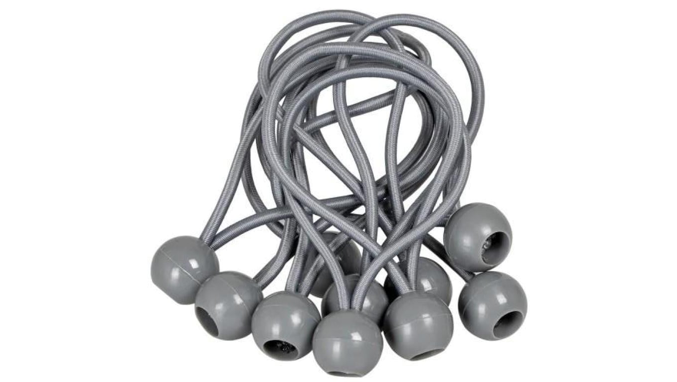 Zestaw gum z kulką BUNGEE CORD BALL 10szt x 20cm BCB-0520GY-B BRADAS