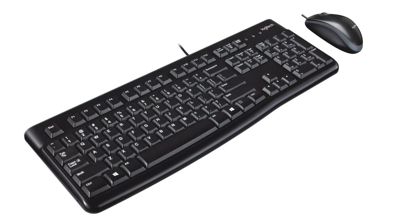 Zestaw klawiatura + mysz Logitech MK120 920-002562 (membranowa USB 2.0 (US) kolor czarny optyczna 1000 DPI)