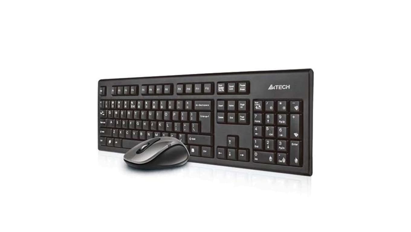 Zestaw klawiatura + mysz membranowa A4 TECH V-Track 2.4G 7100N RF Nano A4TKLA41220 (USB 2.0 kolor czarny optyczna)