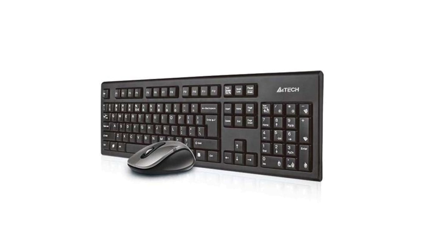 Zestaw klawiatura + mysz membranowa A4 TECH V-Track 2.4G 7100N RF Nano A4TKLA41220 (USB 2.0 kolor czarny optyczna)