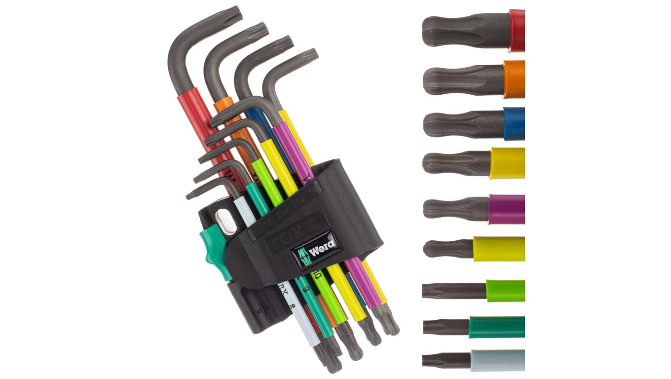 Zestaw kluczy torx trzpieniowych z magnetyzerem 9szt 8-40 kolor WERA
