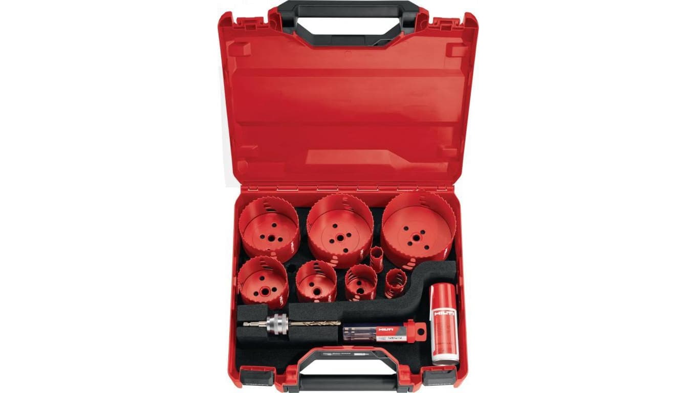 Zestaw otwornic HS-MU 22-127mm z 5-cioma wiertłami prowadzącymi w walizce HS Hilti / HS-MU Carbide (15)