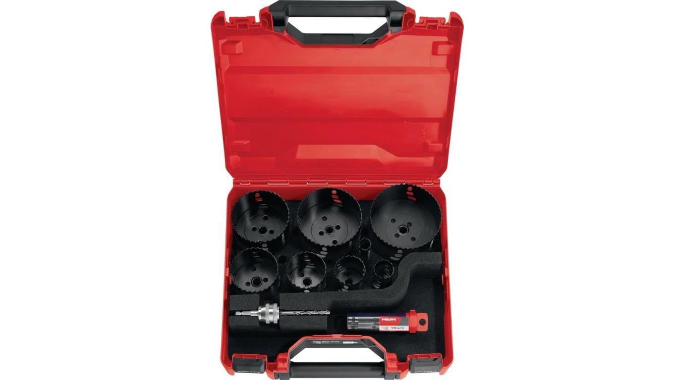 Zestaw otwornic HS-MU 22-127mm z 5-cioma wiertłami prowadzącymi w walizce HS Hilti / HS-MU Multicut (15)