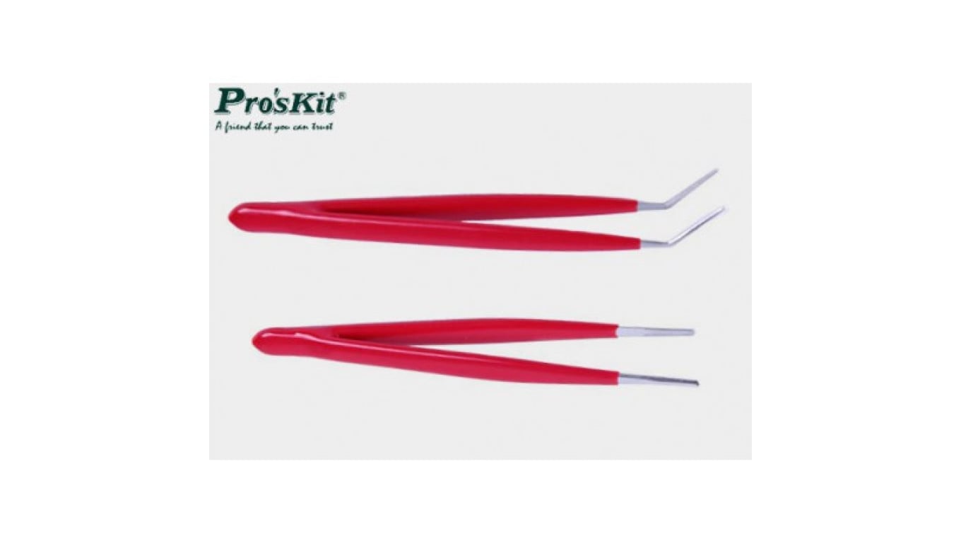 Zestaw pęset w izolacji 2szt/145mm magnetyczna, powierzchnia chwytająca ząbkowana 908-T301
