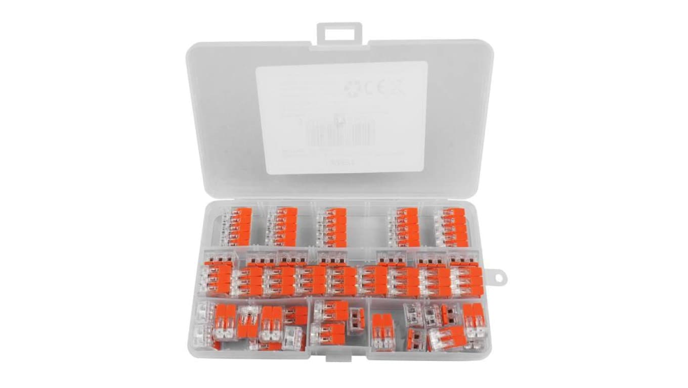 Zestaw szybkozłączek elektrycznych 2P/25 szt., 3P/25 szt., 5P/5 szt., 32A/450V, 55szt w pudełku