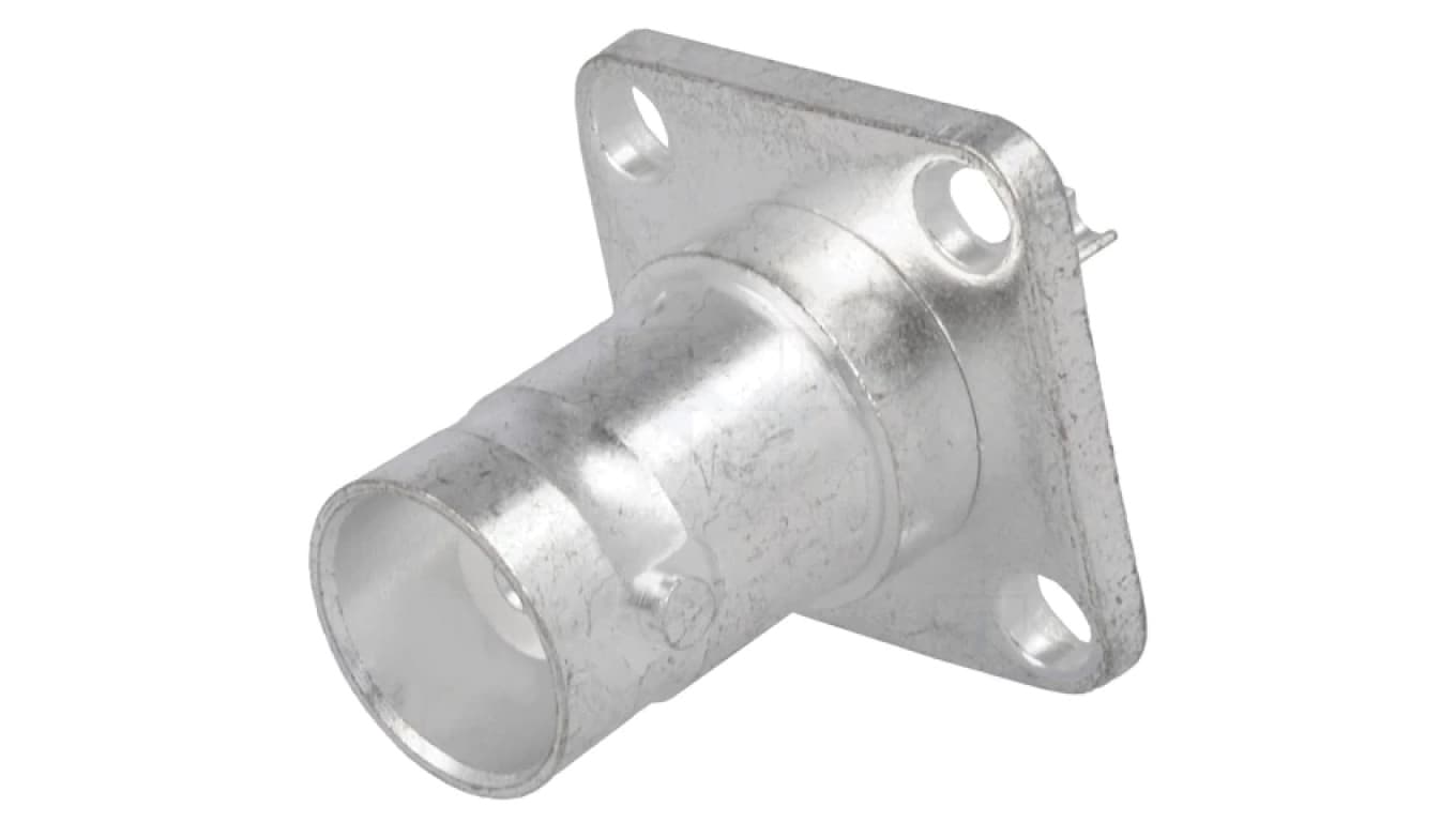 Złącze BNC żeńskie proste 50 ohm lutowanie teflon srebrzony 1-1337446-0