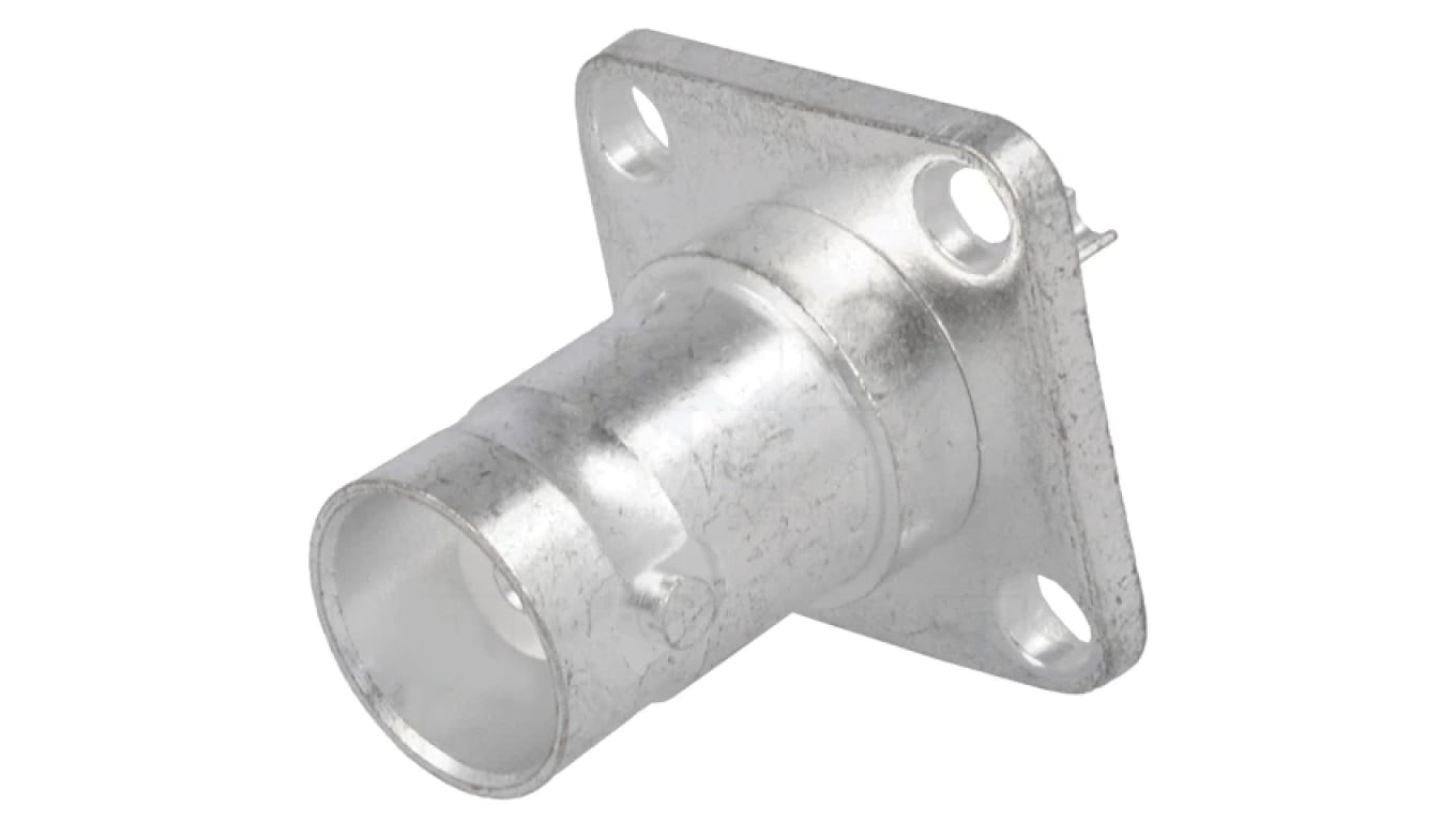 Złącze BNC żeńskie proste 50 ohm lutowanie teflon srebrzony 1-1337446-0