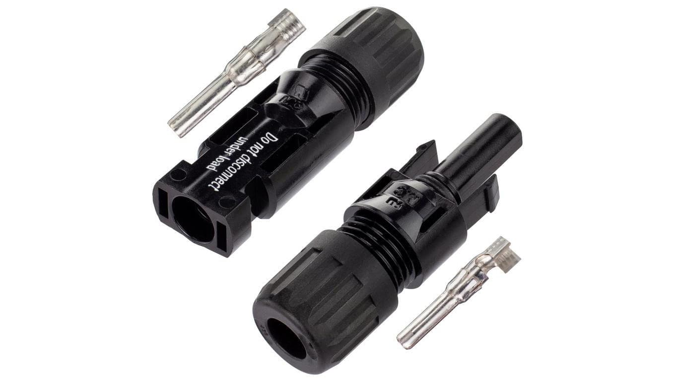 Złącze solarne typu MC4 Komplet (wtyk + gniazdo) Konektor na przewód 4-6mm2 IP67 1000V Staubli (Multi-Contact)