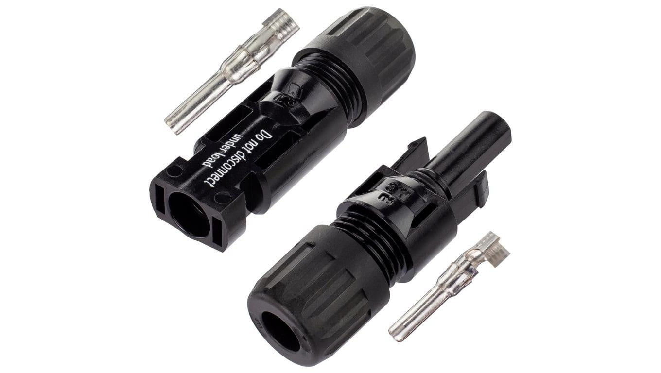 Złącze solarne typu MC4 Komplet (wtyk + gniazdo) Konektor na przewód 4-6mm2 IP67 1000V Staubli (Multi-Contact)
