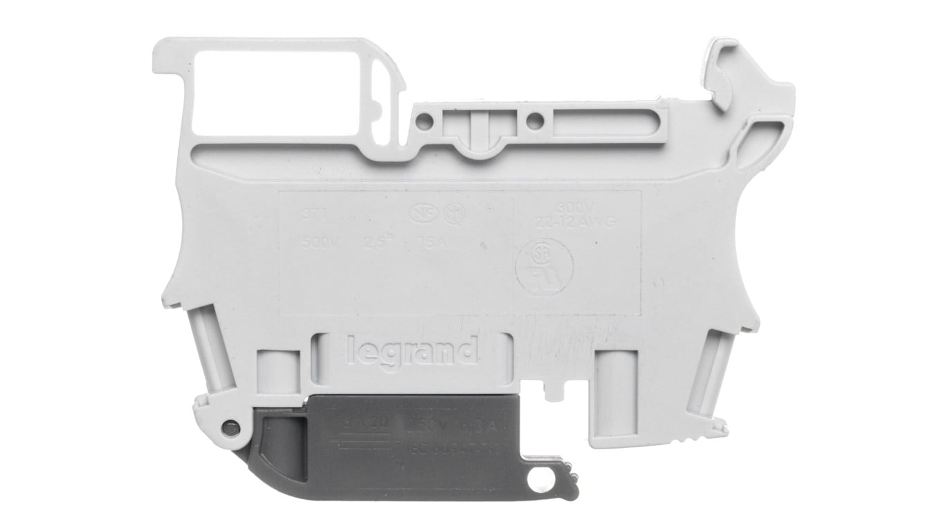 Złączka bezpiecznikowa 2,5mm2 szary 6.3A G 5x20 mm DIN 35mm 037181