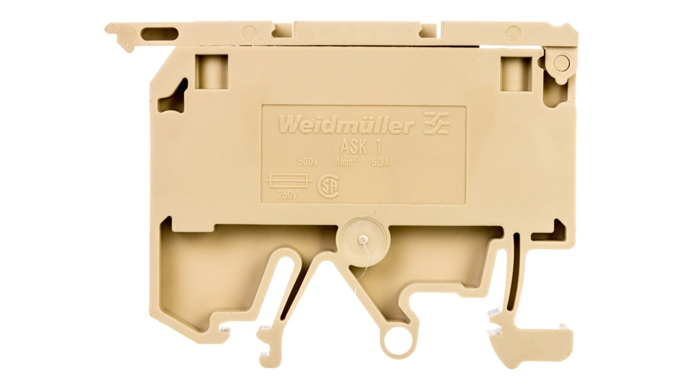 Złączka szynowa bezpiecznikowa 2-przewodowa 4mm2 G 5x20mm beżowa ASK 1/EN 0474560000